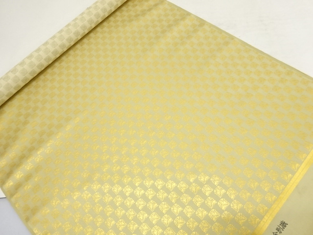 リサイクル　正絹　本金金襴　袈裟地抽象模様織出し反物